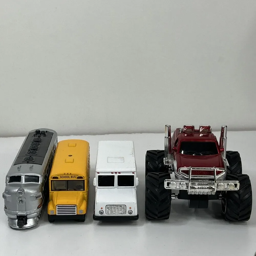 Pullback Lot Kinsfun School Bus USPS Delivery Van Monster Truck Pacific Train